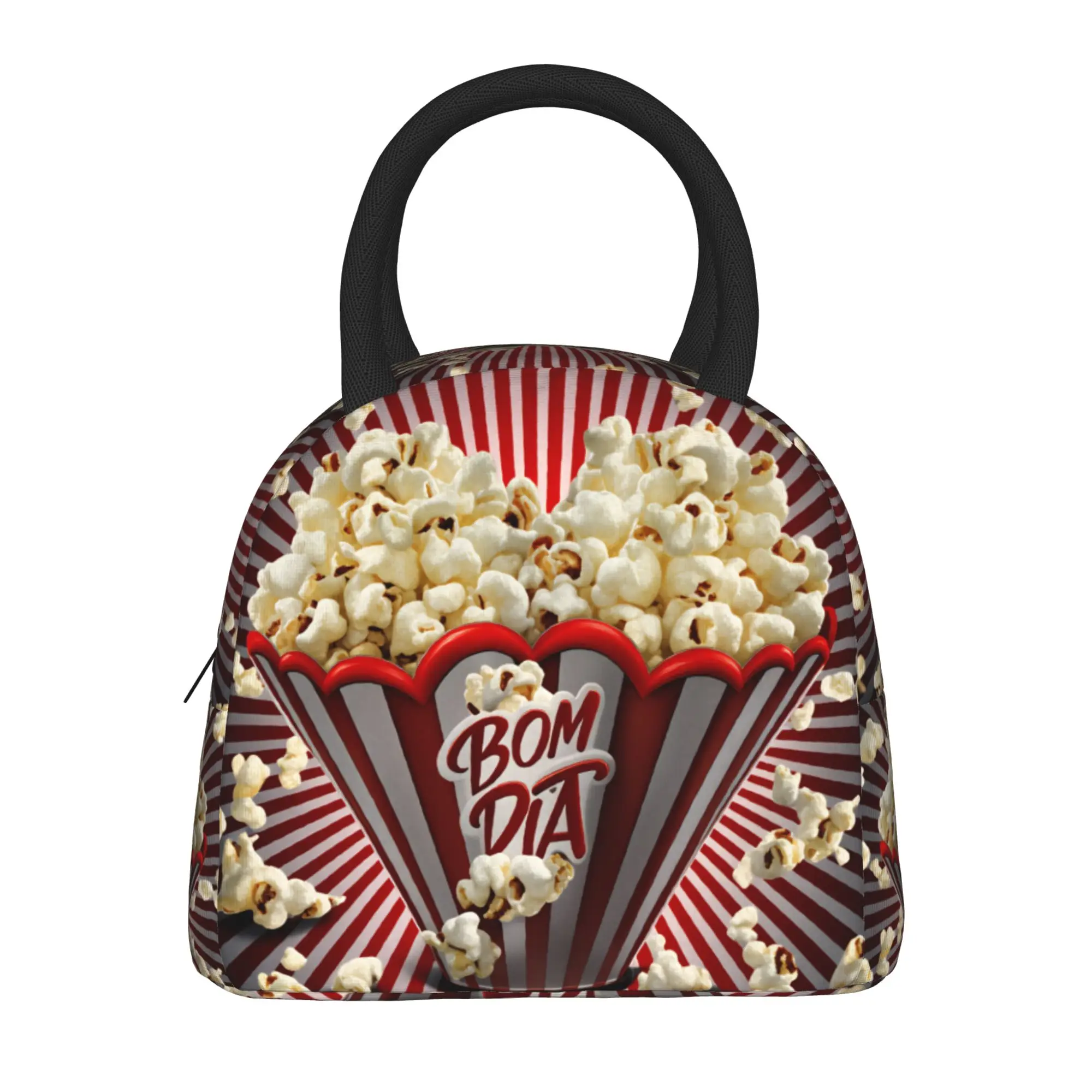 

Popcorn Snack Theme Lunch Bag For Men Print Lunch Box Fun Office Cooler Bag Portable Waterproof Thermal Lunch Bags