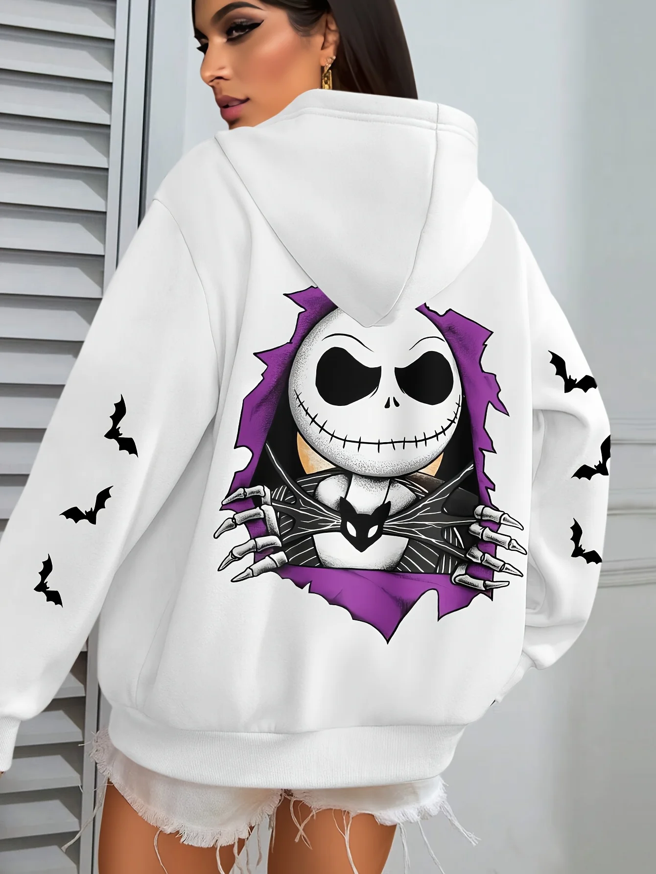 سترة ديزني إكس جوست آند فيري جاك سكيلينجتون بغطاء للرأس لخريف وشتاء 2025، تصميم جديد لرعب الهالوين، يوميًا في الشارع