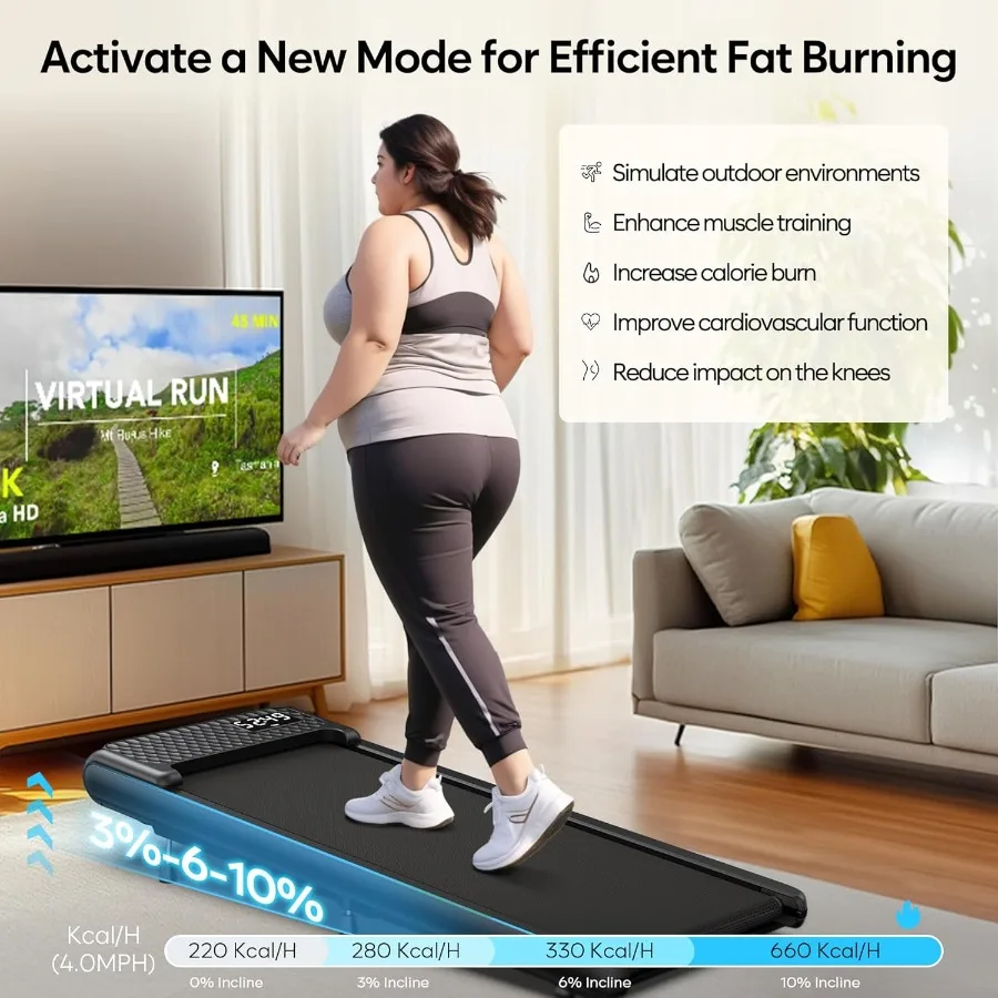 10 وسادات مشي مائلة مع شريط مقود للمنزل والمكتب وشقة صغيرة تحت المكتب مع وضع تسلق المشي لمسافات طويلة لـ Eff