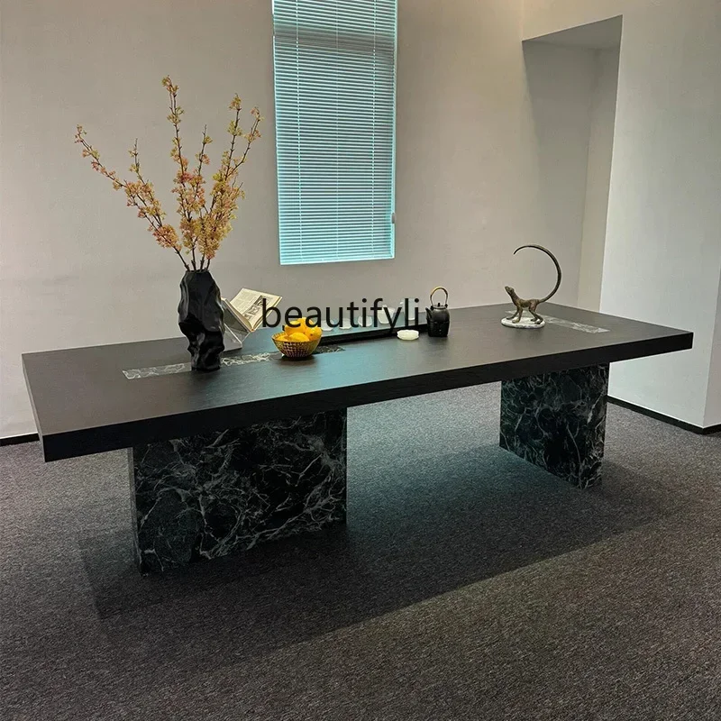 

Отличные скидки на итальянский минималистичный дизайнерский журнальный столик из массива дерева, в стиле лёгкой роскоши, современный, высококачественный, с каменной столешницей, креативный, арт-дизайн.