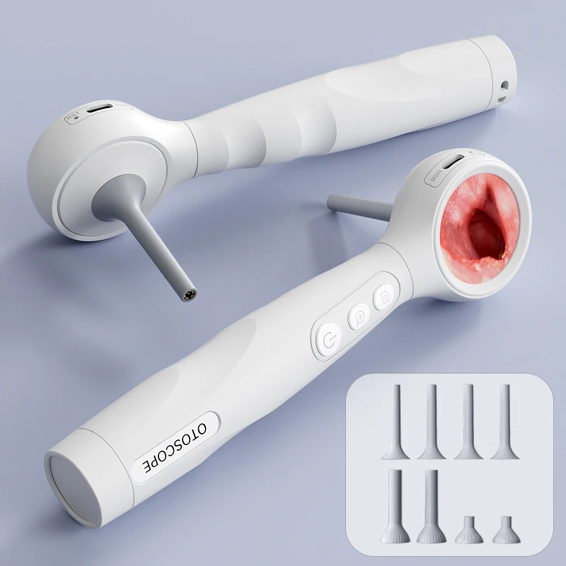 HD Ear Camera Endoscope Hand-held Visual Otoscope with 1.38'' IPS Screen Camera Inspector 6LED For Ear, Nose Skin Check
