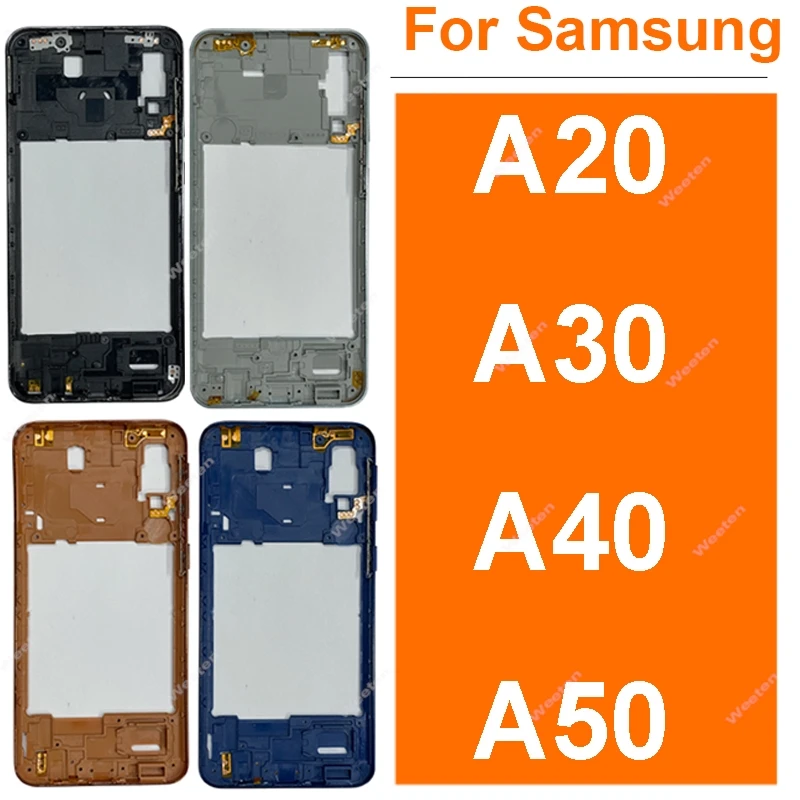 Middle Frame Housing Case For Samsung Galaxy A20 A30 A40 A50 Middle Frame Bezel Middle Plate Repair Parts