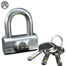 304 Stainless Steel Padlock Cabinet Outdoor Lock Head Furniture Lock Waterproof Rust-Proof Door Lock