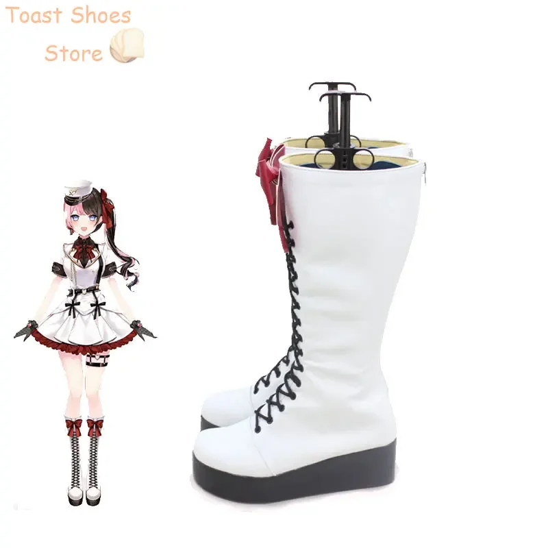 Vtuber Hinano Tachibana Cosplay Shoes Halloween Carnival Boots PU Leather Shoes Cosplay Prop Costume Prop