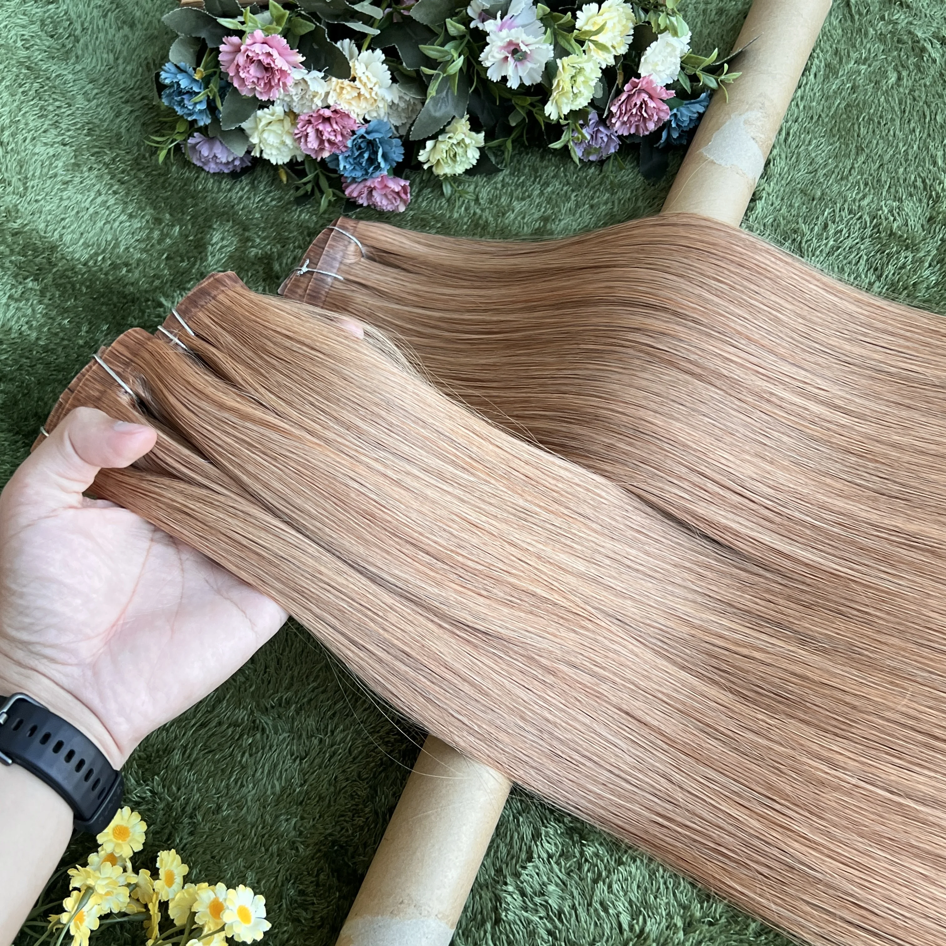 30# Straight Clip In Hair Extensions 100% Human Hair  100g/Set 7pcs Seamless Invisible PU Weft For Women