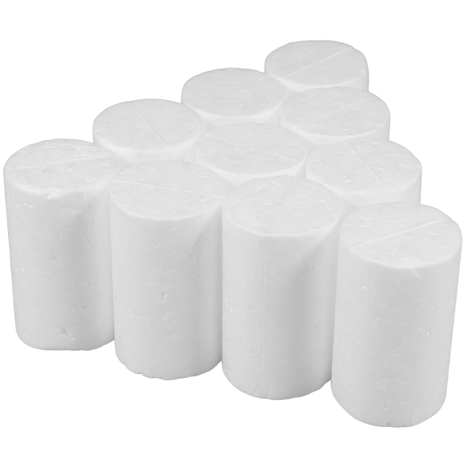 

10Pcs White Foam Cylinders 5x3cm DIY Christmas Foam Tubes Craft Supplies for Holiday Decorations Modeling and Party Scene Use
