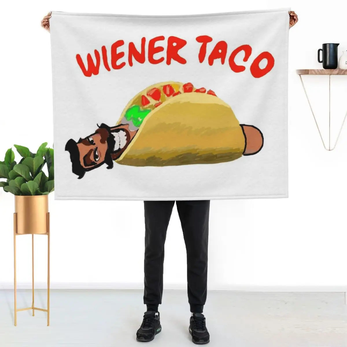 

wiener taco Throw Blanket Shaggy Furry Soft Blanket for Bedroom Living Room