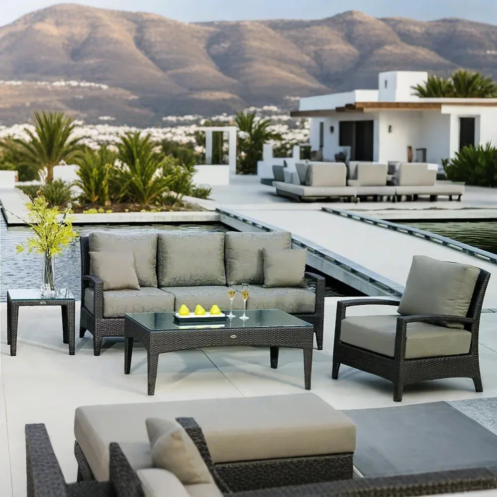 

Foshan Hongkai Furniture Co Outdoor Sofa Set Patio Garden Used PE Rattan Wicker Sofa Set Garden Furniture for Sale