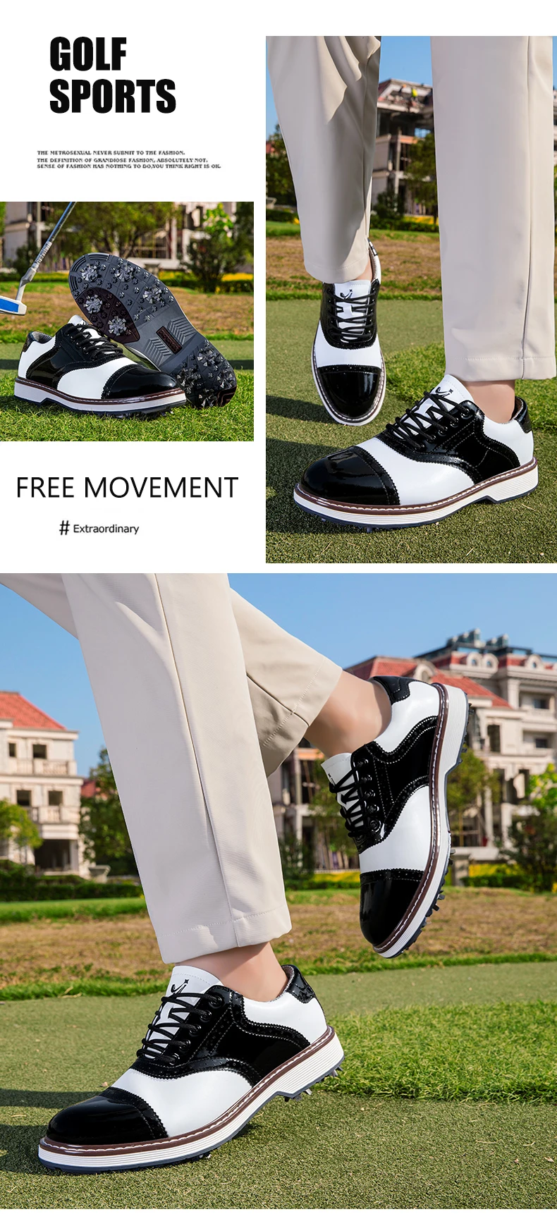 2026 Neue Professionelle Herren-Golfschuhe mit Spikes Wasserdicht Atmungsaktiv Rutschfest Bequeme Outdoor-Sport-Golf-Sneaker – Detail 12