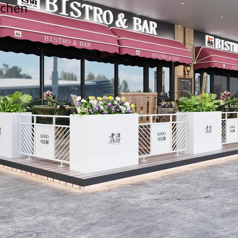 CZ11 Outdoor Courtyard Outdoor Display Store Flower Pot Flower Bed Fence Partition Stainless Steel Flower Box
