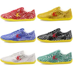 Zebra-stripe cinese tradizionale Kung Fu Taiji Tai Chi scarpe Taekwondo resistente all'usura Wushu traspirante spettacolo scarpe di arti marziali