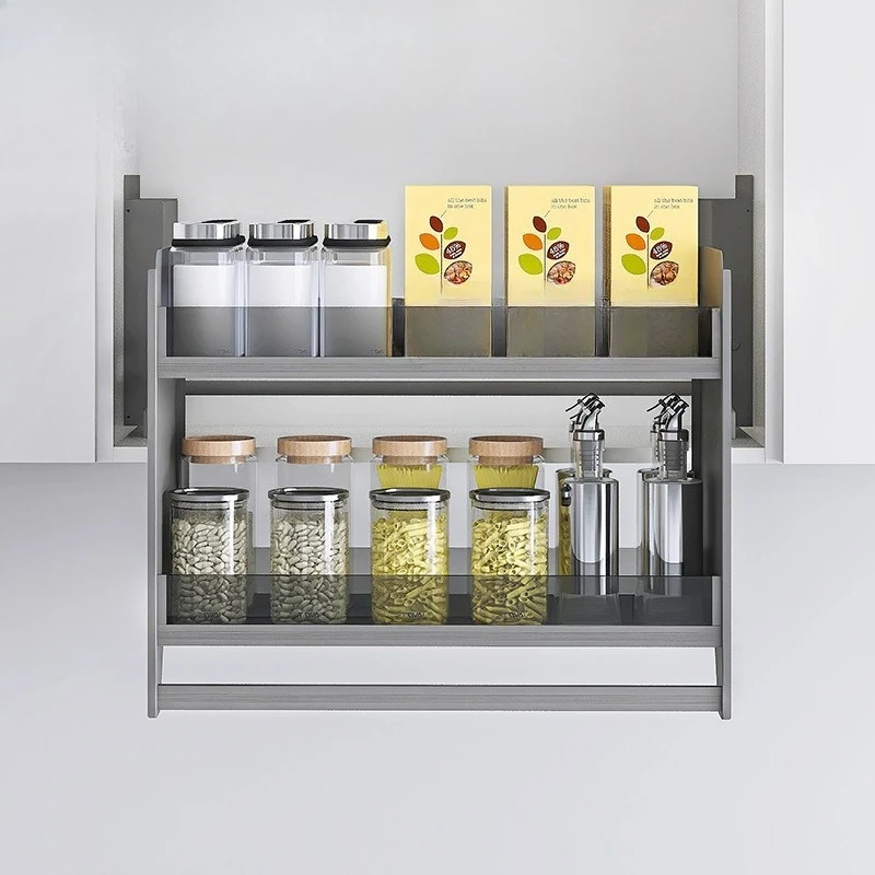 Kitchen Intelligent Lift Hanging Cabinet Pull-down Shelf Electric Voice Seasoning Lifting Basket
