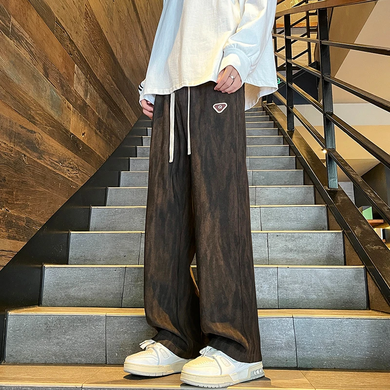 New Arrival Wide-leg Casual Pants Fall/Winter Men's Fashion Loose-Fitting Long Trousers