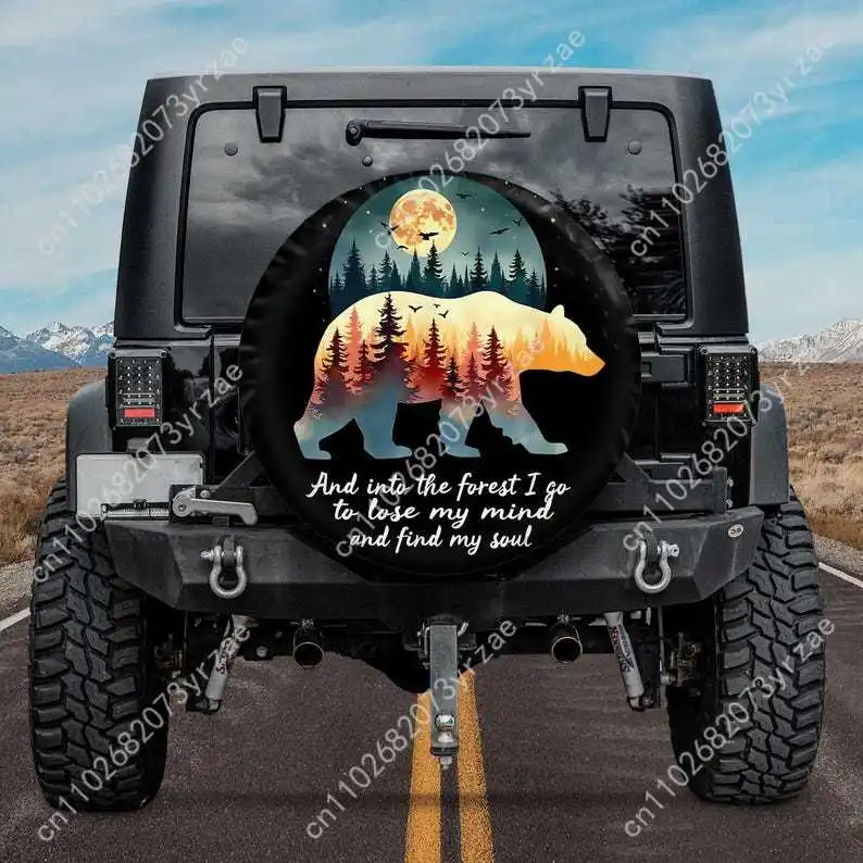 

Bear Forest Various Models Spare Car Tire Cover Sand Dust Prevention Protect Wind Rain Tire Cover Sturdy Durable Tire Covers