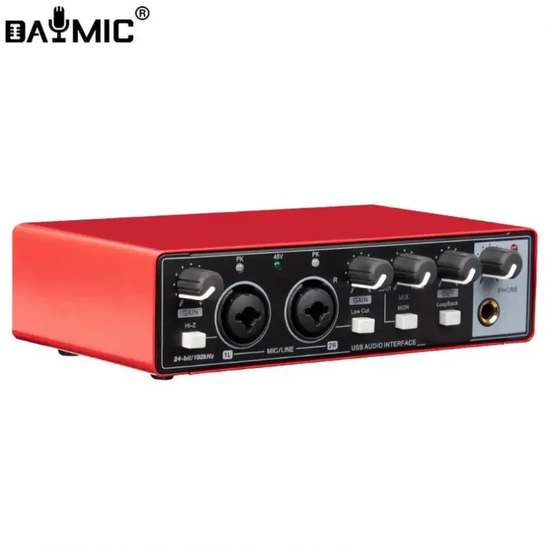 OEM واجهة الصوت المهنية 2 في 2 خارج تسجيل الكمبيوتر معدات الدبلة المباشرة الغناء USB الغيتار الخارجي كتاب الصوت