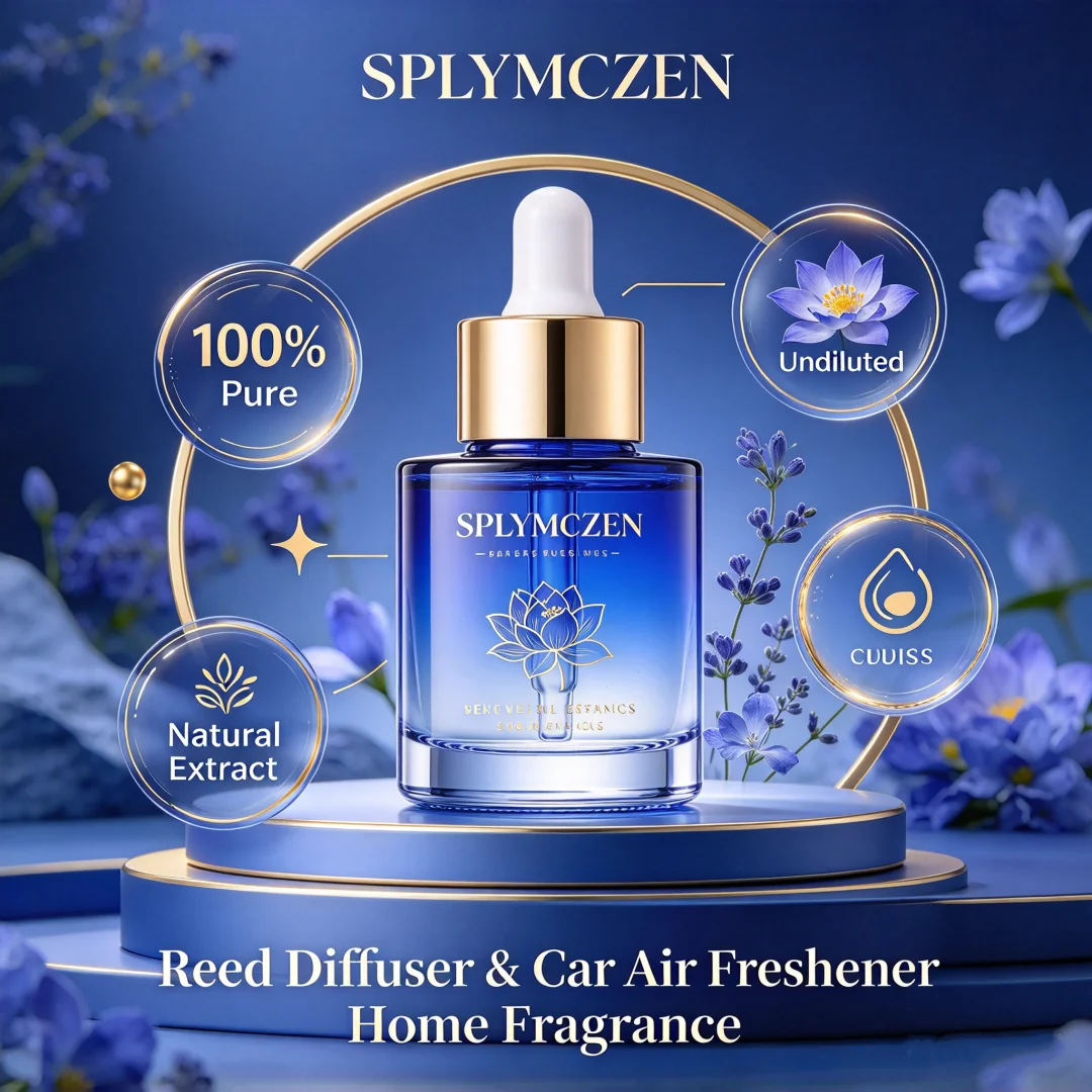 SPLYMCZEN 100% Pure & Undiluted Potpourri Natural Blue Lotus Fragrance Oil for Reed Diffuser & Car Air Freshener, Home Fragrance