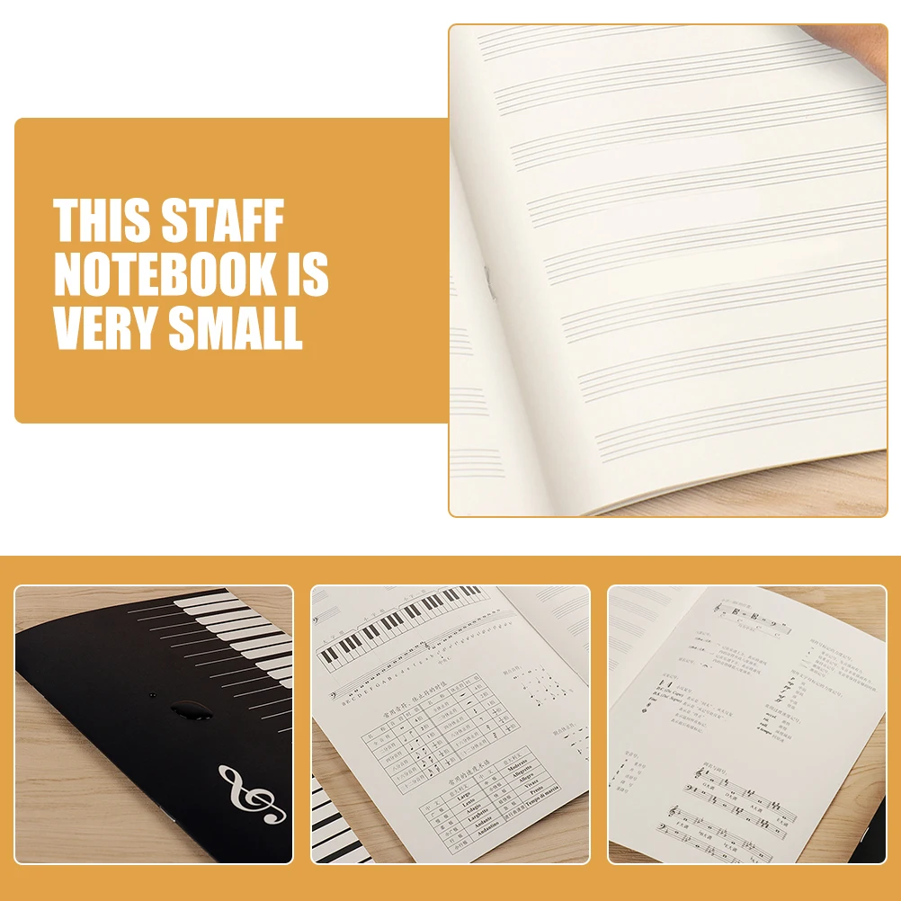 

3pcs Music Staff Paper Notebook Score Exercise Notation Manuscript Booklet Reusable Small Size Fits Backpack Guitar Bag Outdoor
