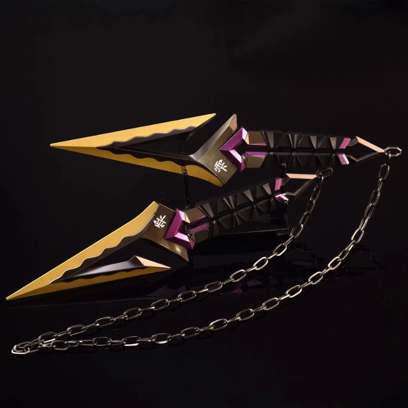 22cm/8.66in Valorant Knife 게임 주변기기 사무라이 검 Kuronami No Yaiba 보라색 Karambit 금속 칼 무기 모델 공예 장난감