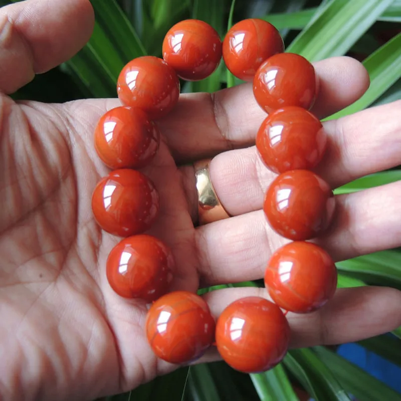 Natural Red Agate , 20Mm Diameter, Large Bead Bracelet, Fashionable And Versatile