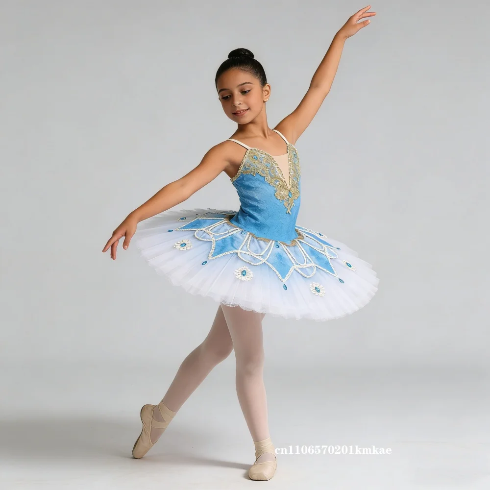 Nuevo Vestido de Ballet Profesional para Adultos y Niños, Azul, Variaciones de Pachita, Bella Durmiente, Tutú Profesional para Representaciones de Ballet