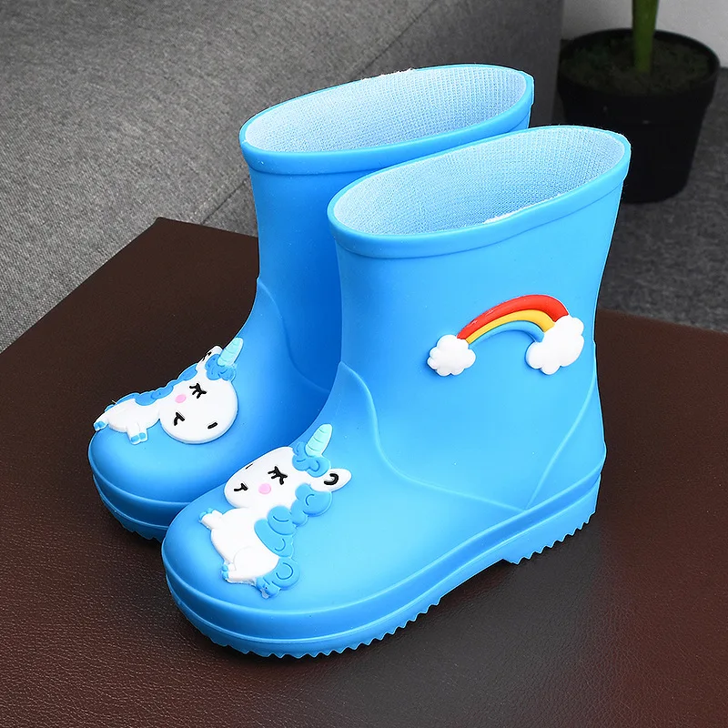 botas de lluvia Children shoe Cartoon Rubber boots for children Cute Princess Rain Shoes Boy Water Shoes Anti slip Infant boots