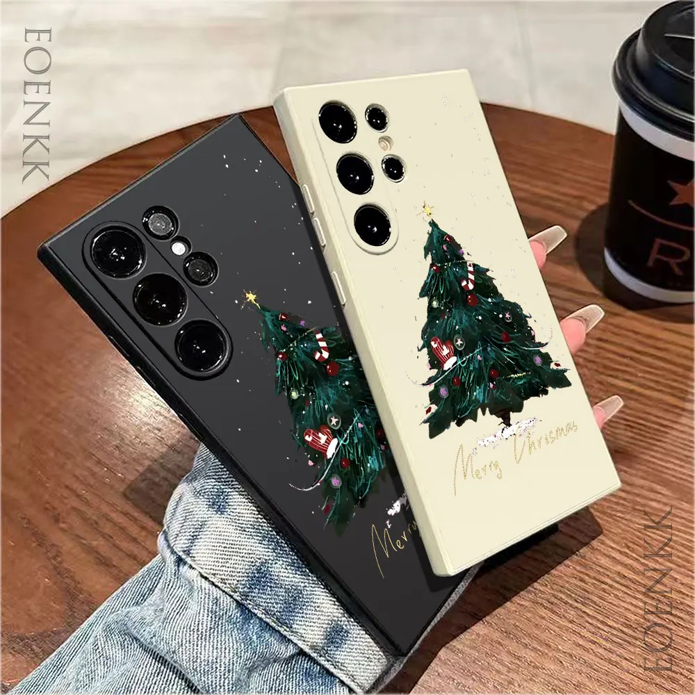 Árvore de natal caso de telefone para samsung galaxy s25 s24 s23 s22 s21 a25 a32 a33 a72 a73 nota 10 20 ultra plus fe 5g capa macia