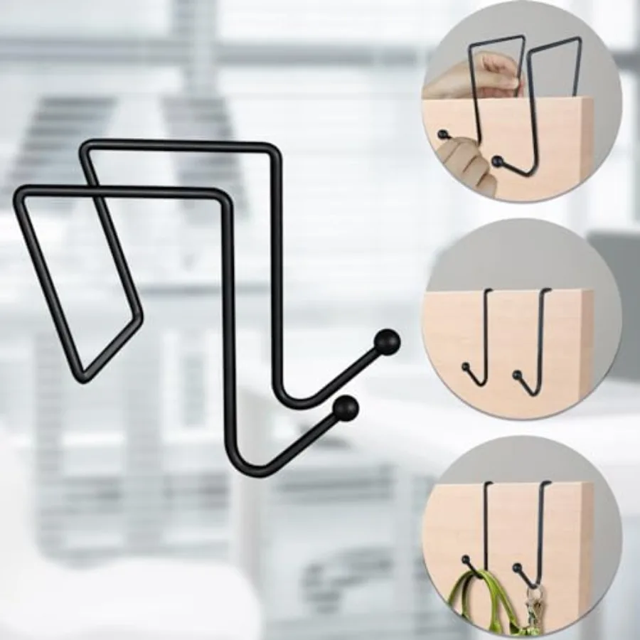 4 حزمة مكتب لوحات مكعب السنانير أنيق مزدوج خطاطيف معاطف ExtraWide 2 بوصة Veatile الأسود معدن شنق للملابس أكياس مفاتيح Umb