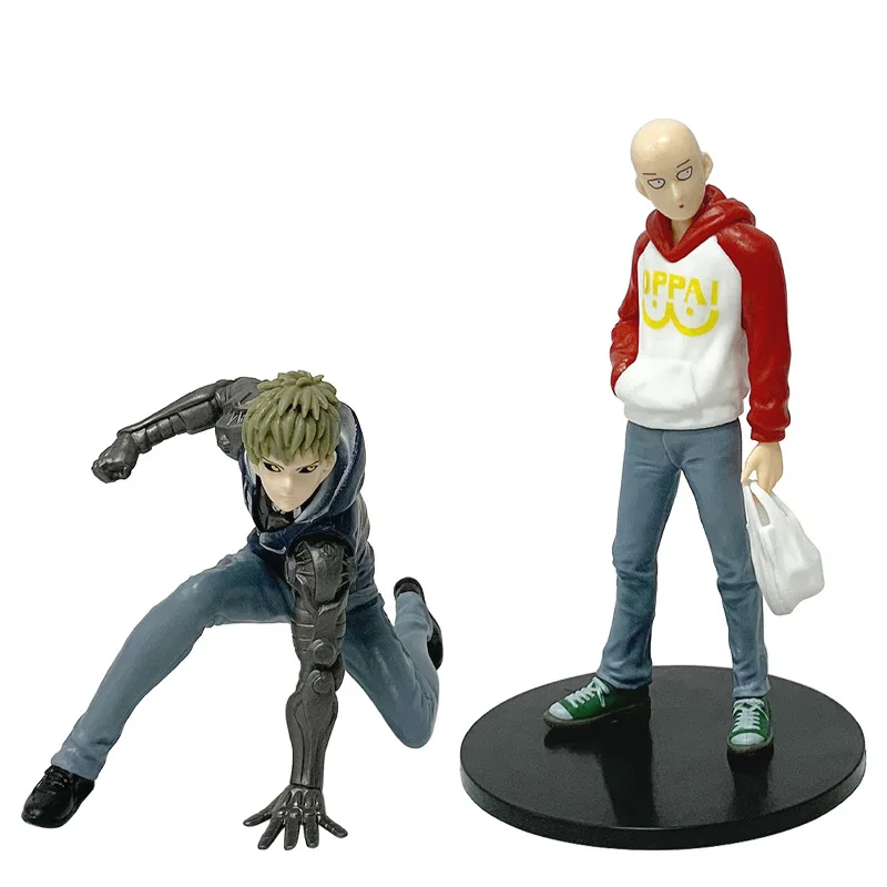 One Punch Man Anime Figure Felpa con cappuccio Saitama Action Figure Devil trasforma Man Genos Figurine Collezione in PVC Giocattoli di modello