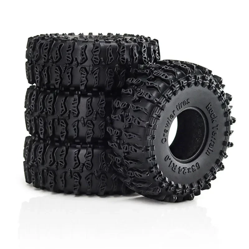 

RC 4pcs 63mm 1.0" Soft Rubber Wheel Tire for 1/18 1/24 RC Crawler Car TRX4M SCX24 AX24 Upgrade Parts Accessories