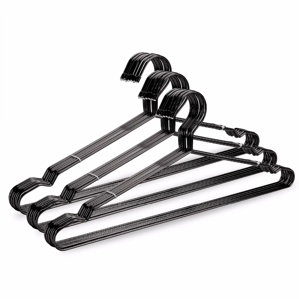 

Matt Black Clothes Shirts Hanger with Groove, Heavy Duty Strong Coats Hanger, Suit Hanger (30 pcs/Lot)