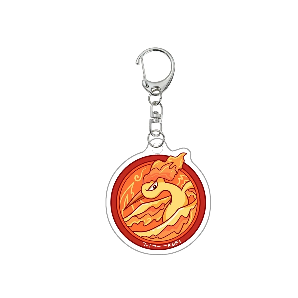 Pokemon Anime Cartoon Acrylic Keychain Gallade Poliwag Articuno Zapdos Moltres Bag Pendant Decoration Keychain Accessories