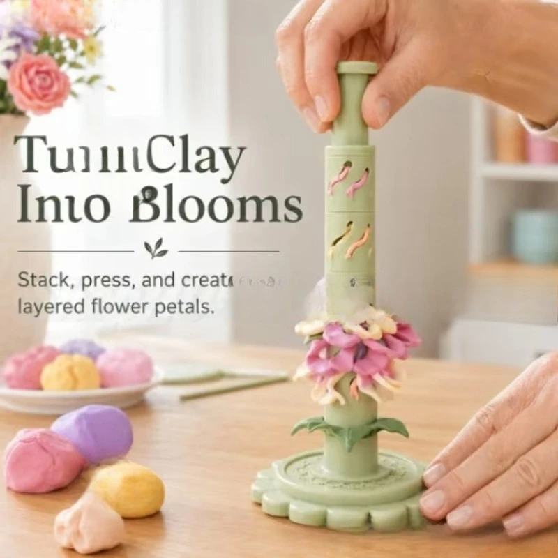 9 Shaping Sleeves Clay Bloom Maker, DIY Polymer Clay Flower Making Tool, Hand Craft Mold Kit for Beginner Crafters
