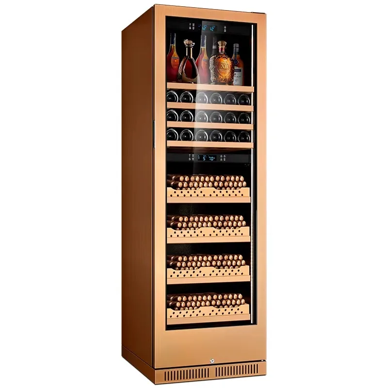 

188CW1 Good-quality Cedar Wood Electronic Cigar Humidor Humidity Controlled Cigar Cabinet Wine Cooler