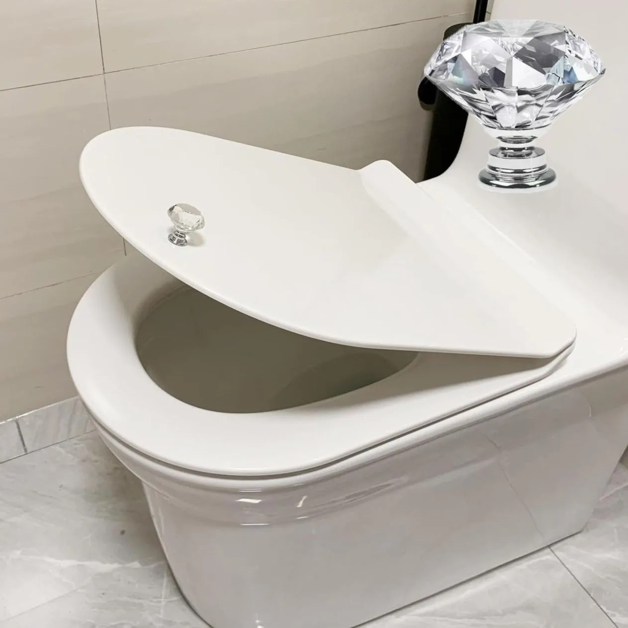 4 шт., ромбовидная хрустальная кнопка для унитаза, кнопка-толкатель для унитаза, украшение для ванной комнаты, украшение для женщин, длинный дизайн ногтей