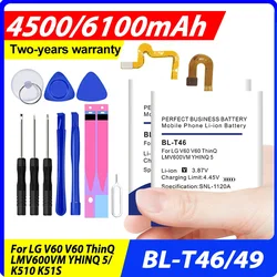 DaDaXiong BL-T48 BL-T47 BL-T46 BL-T49 Battery For LG V60 ThinQ LMV600VM STYLO 6 LM-Q730MM K510 K51S LM-K410BMW LM-K51 + Tools