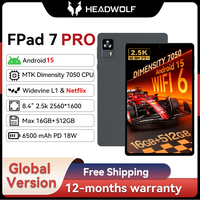Headwolf FPad7 PRO Android 15 Tablet 8 inch 2.5K HD Max 16GB+512GB, 6500mAh PD18W, 8MP+16MP Camera, SIM 4G LTE WiFi 6