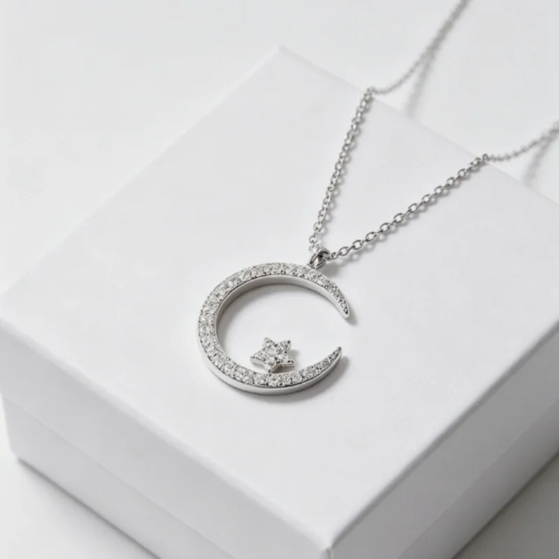 

Hot Shining Inlaid Zirconia Star Pendant Necklace Women Delicate Luxury Temperament Wedding Banquet Jewelry Accessories ﻿