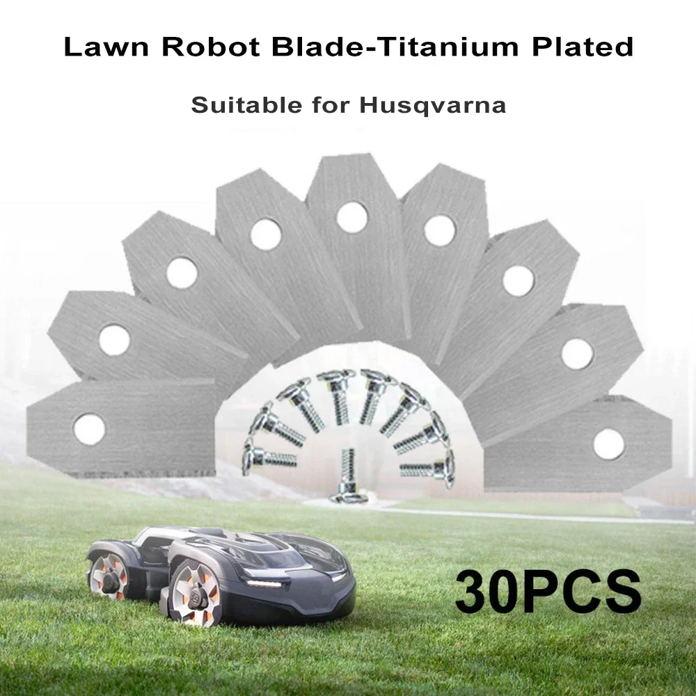 30pcs Silver Lawn Robot Blade Lawn Mover Replacement Blade for Gardena Automower Yardforce Garden Tools