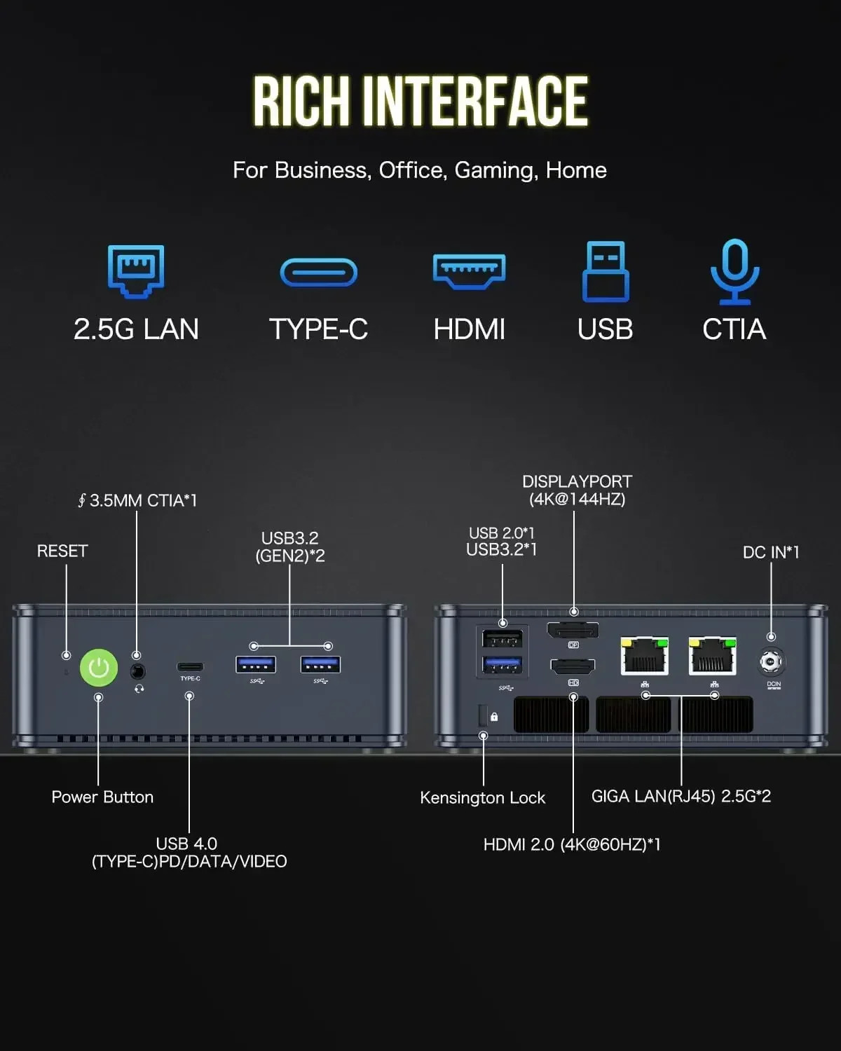 US.EU GMKtec K6 R7 7840HS Mini PC DDR5 5600MHz PCIe4.0 NVMe SSD 2.5G LAN USB4 WiFi6 BT5.2 Tri-Display Desktop Gaming Office Comp