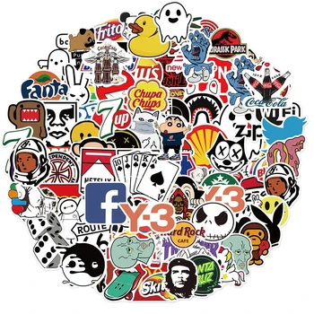 멋진 거리 패션 로고 그래피티 스티커, 미적 노트북 스케이트보드 휴대폰 방수 데칼 스티커 팩 장난감, 10 개, 25 개, 50 개, 100 개