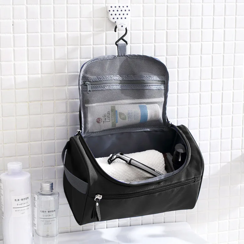 Hanging Travel Toiletry Bag with Hook, Waterproof Cosmetic Organizer for Bathroom & Business Trips
