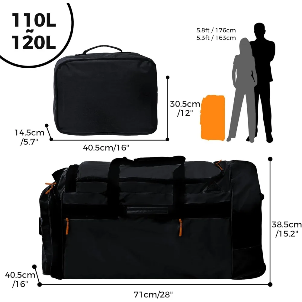 حقيبة سفر متينة مقاومة للماء من القماش الخشن، باللون الأزرق الأردوازي، مثالية للمغامرة والأنشطة الخارجية #5