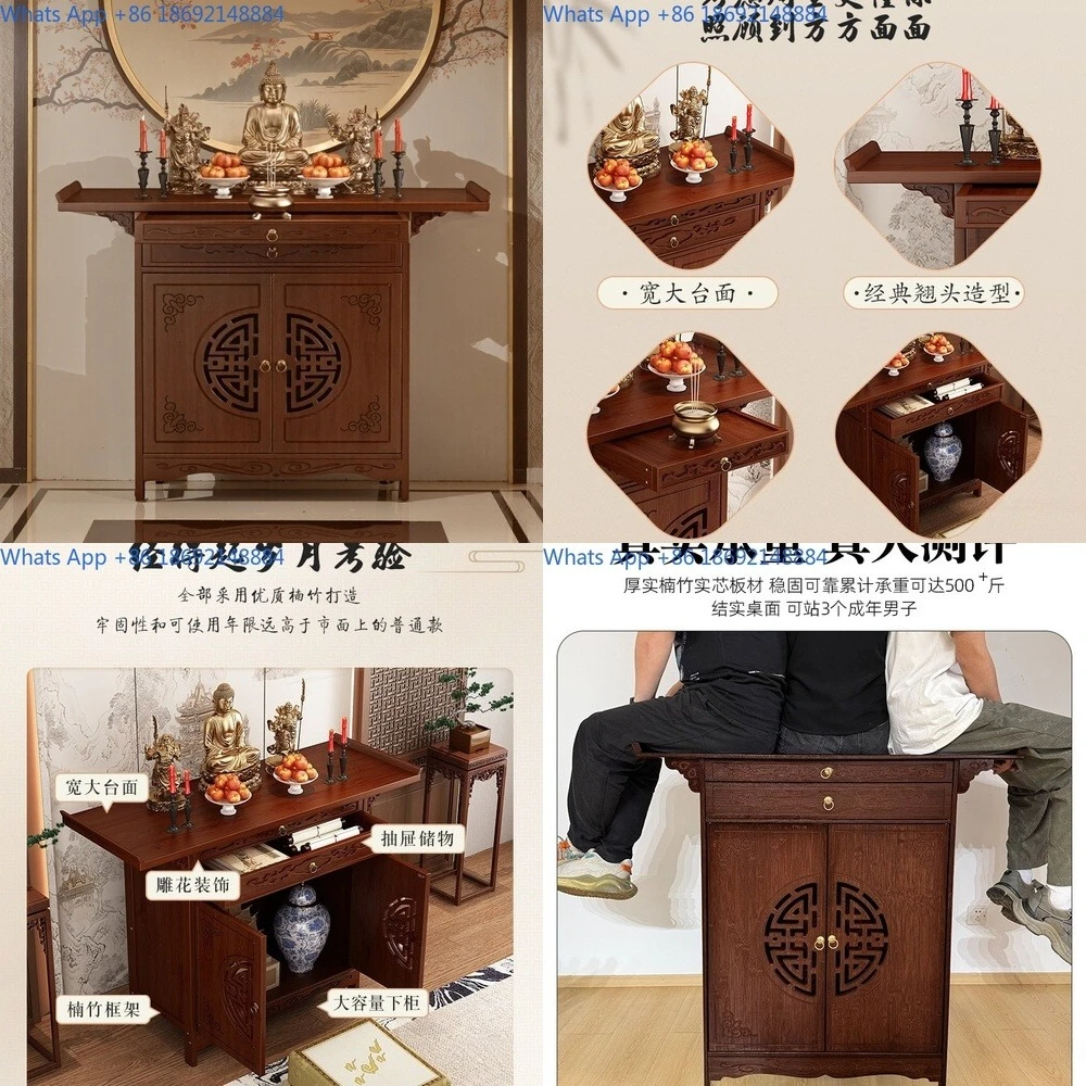 

worship table home new Chinese style altar deity statue display stand for Buddha or God of Wealth living room console table