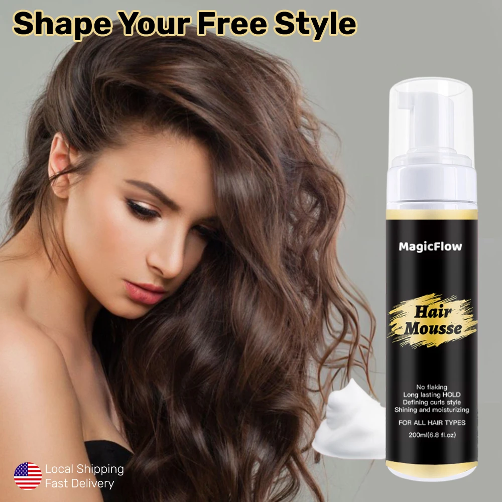 

Fluffy Curly Hair Styling Mousse Hydrating Moisturizing Care Anti-frizz Curl Elastic Foam Style Intense Curl Defining Serum Oil