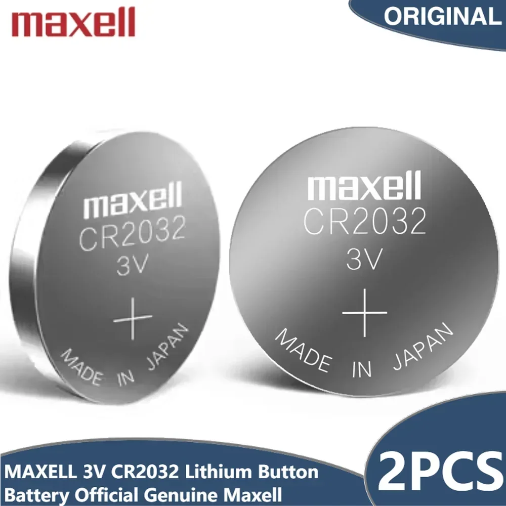 2PCS CR2032 Battery CR 2032 - 3V Lithium Button Cell Battery Batteries - Official Genuine Maxel l