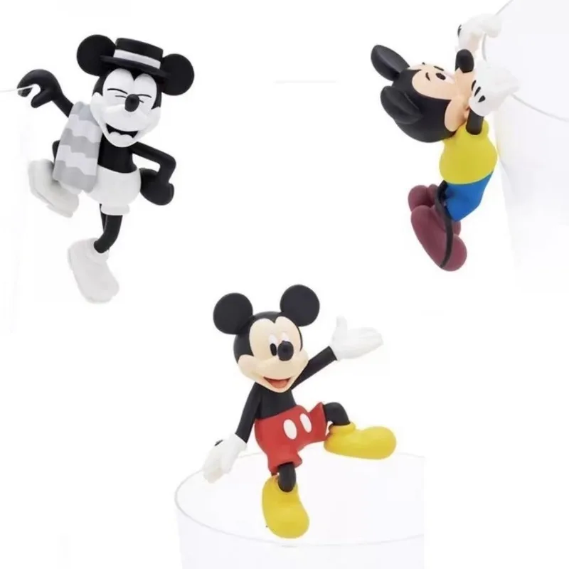 3pcs Disney Mickey Mouse Mini Doll Ornaments Figures Anime Desk Toys Car Interior Cute Cartoon Home Small Decoration Accessories