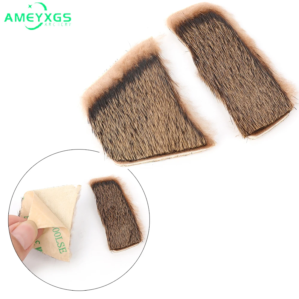1pair Archery Arrow Rest Self-adhesive Left/Right Hand Mink Fur Silent Plate for Recurve Bow Longbow Hunting Shooting Accessory