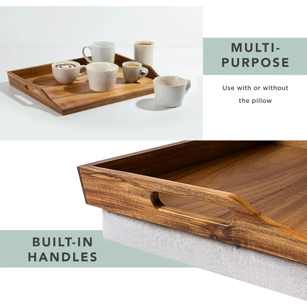 طقم مكتب من خشب السنط مع سلة تخزين، يناسب أجهزة الكمبيوتر المحمولة مقاس 15.6 بوصة، لمسة نهائية طبيعية