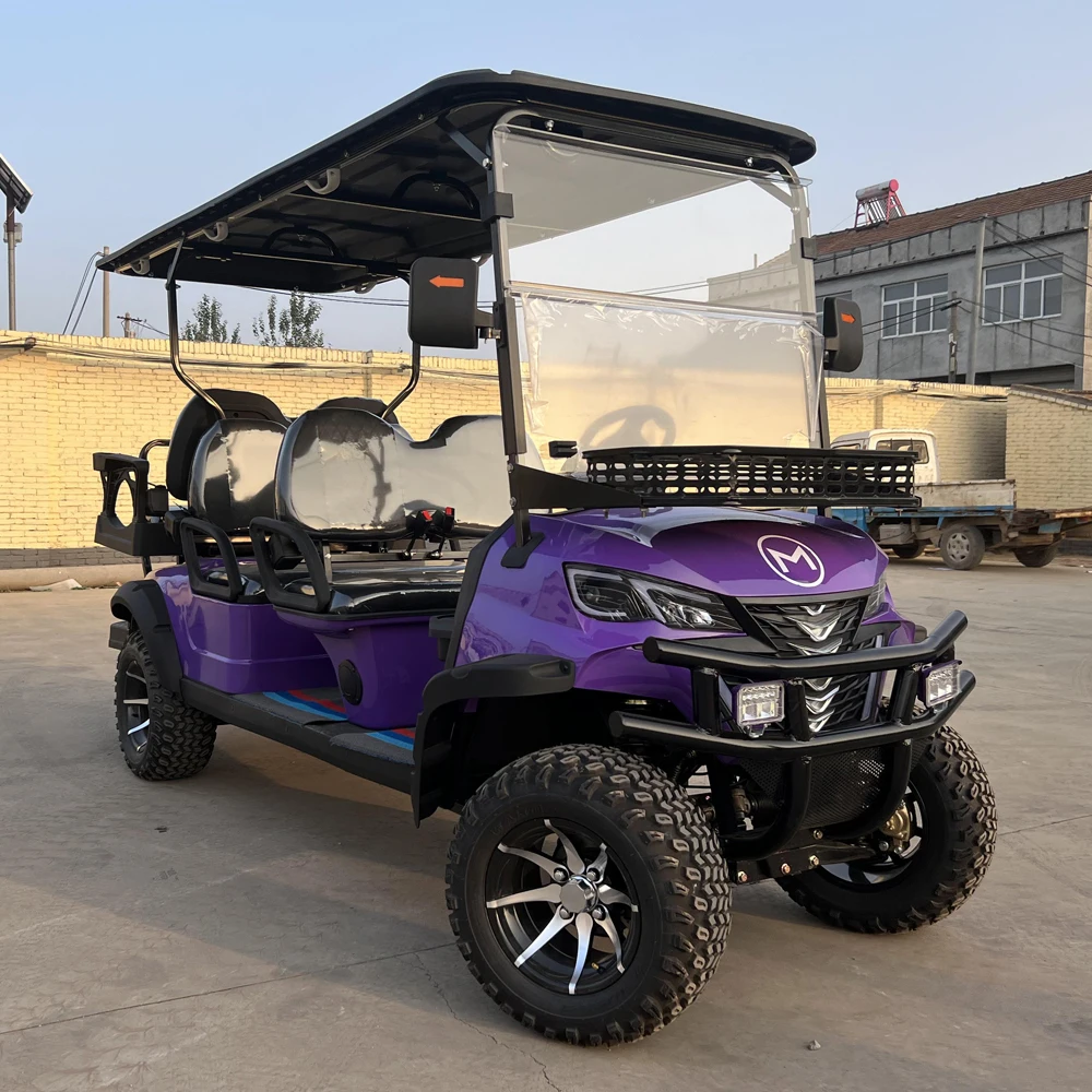 48/72V Modern Fashion 4 6 Seat Sightseeing Bus Club Cart 4KW/5KW Electric Lithium Battery Golf Buggy Hunting Golf Cart CE DOT