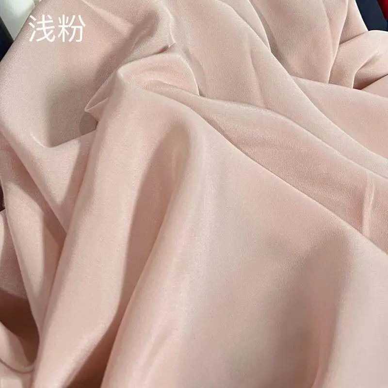 Pure Color 19 Momme Double Zou Silk Fabric Silk Smooth Cool Summer Blouse Dress Clothing Fabric